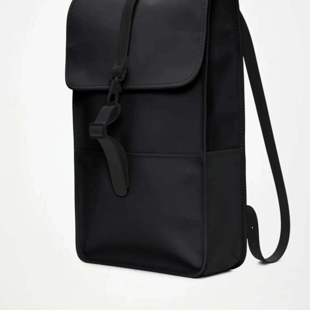 RAINS Backpack Black Waterproof Laptop Bag for Men and Women, Work Bag